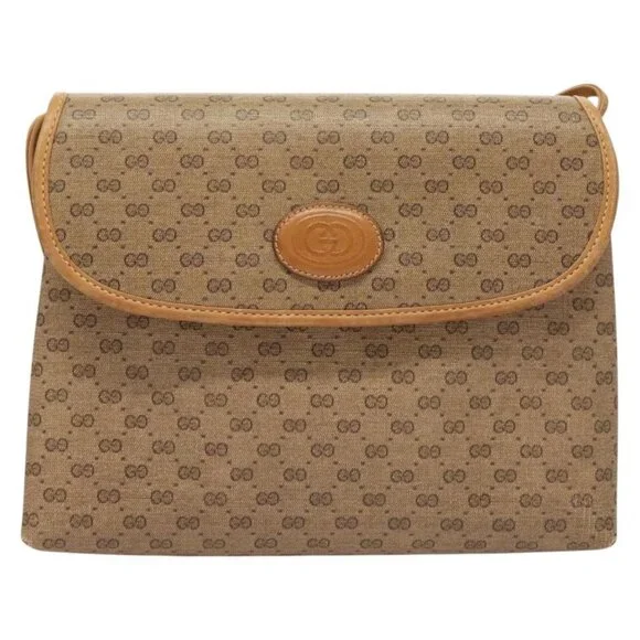 Authentic GUCCI Micro GG Supreme Shoulder Bag PVC Beige Gold 49 001 5548 - Picture 5 of 16